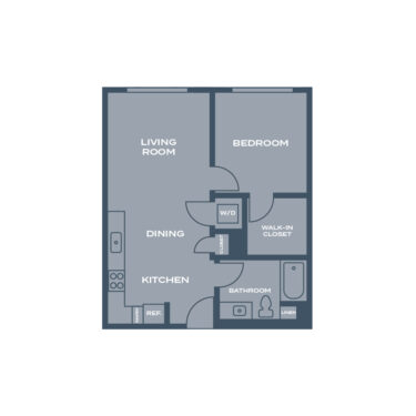 Rendering of the C floor plan with 1 bedroom[s] and 1 bathroom[s] at Artizan Oakland